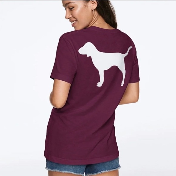 Victoria's Secret PINK Plum Campus Tee Large - Picture 1 of 9